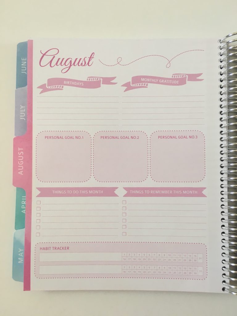 whistle and birch weekly planner review monthly planning page goals habit tracker checklist