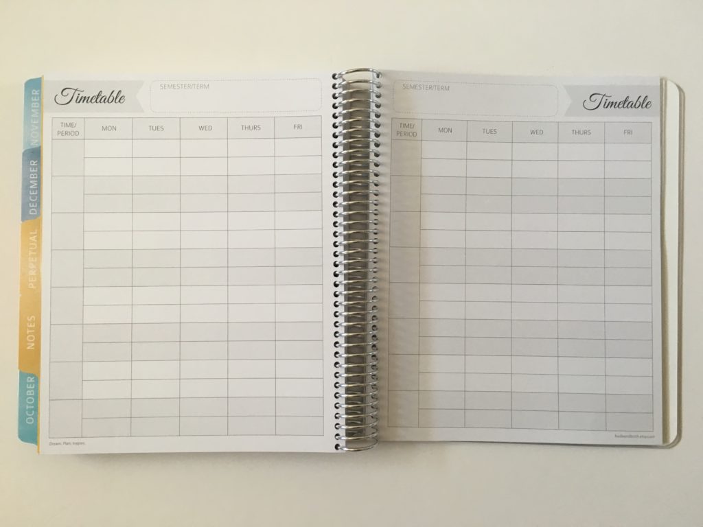whistle and birch weekly planner student schedule
