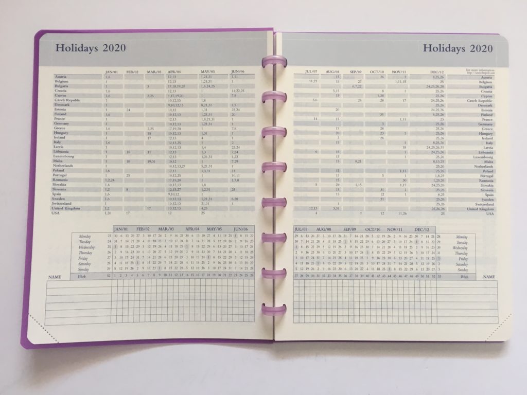 atoma discbound weekly planner review belgium 2020 holidays