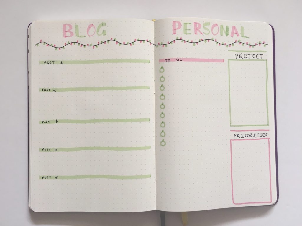 christmas weekly spread blogging personal to do quick easy fairy lights red and green zebra mildliners