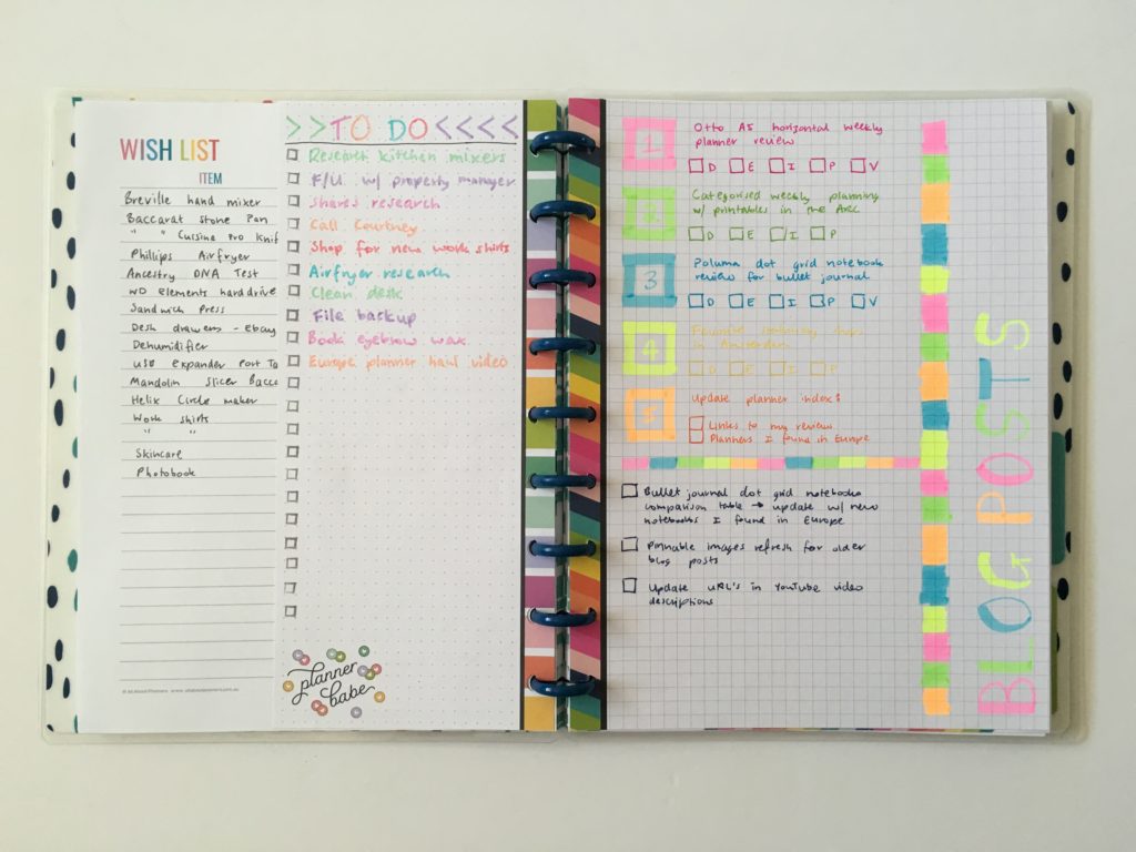 happy planner happy notes weekly spread bullet journaling layout ideas rainbow monami highlighters all about planners babe focus half sheet
