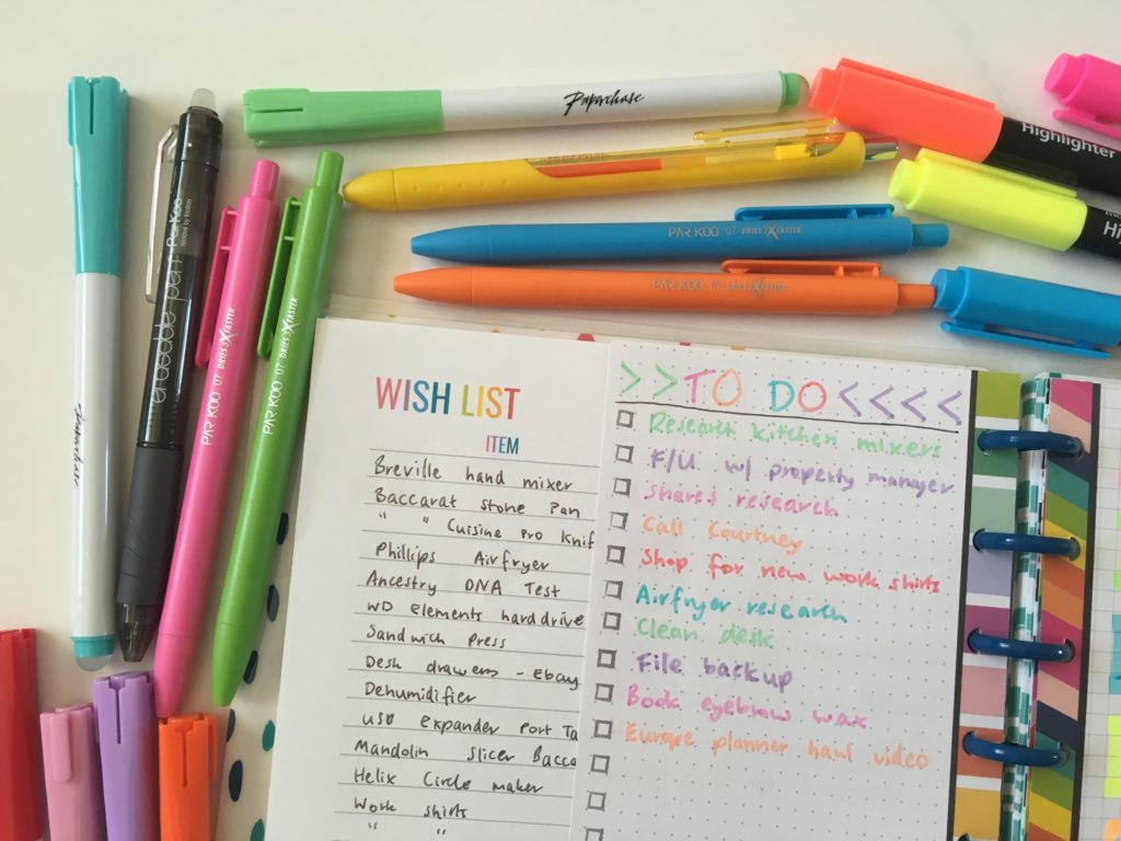 happy planner happy notes weekly spread bullet journaling layout ideas rainbow monami highlighters all about planners babe focus half sheet parkoo gel pens paperchase markers erasable