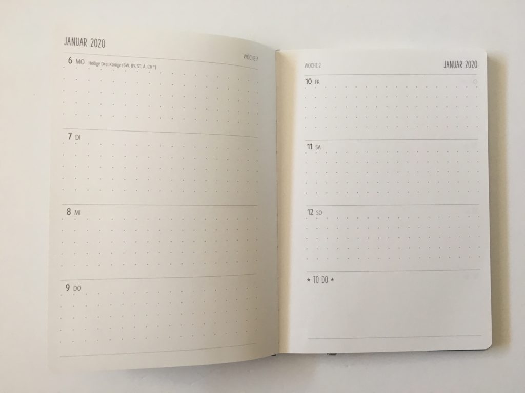nature art termin planner review horizontal weekly spread monday start bright white paper germany stationery