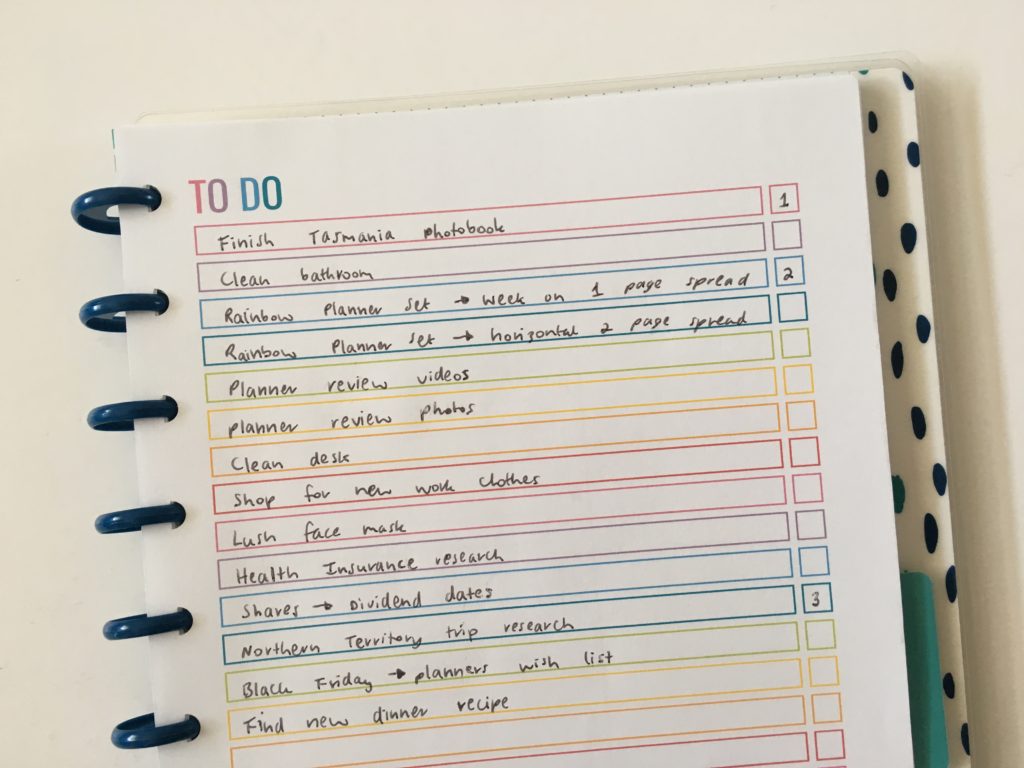 Weekly planning in a rainbow theme – does it ever get boring?