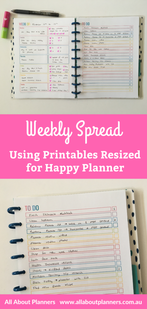 using printables resized for happy planner rainbow quick easy functional minimalist all about planners