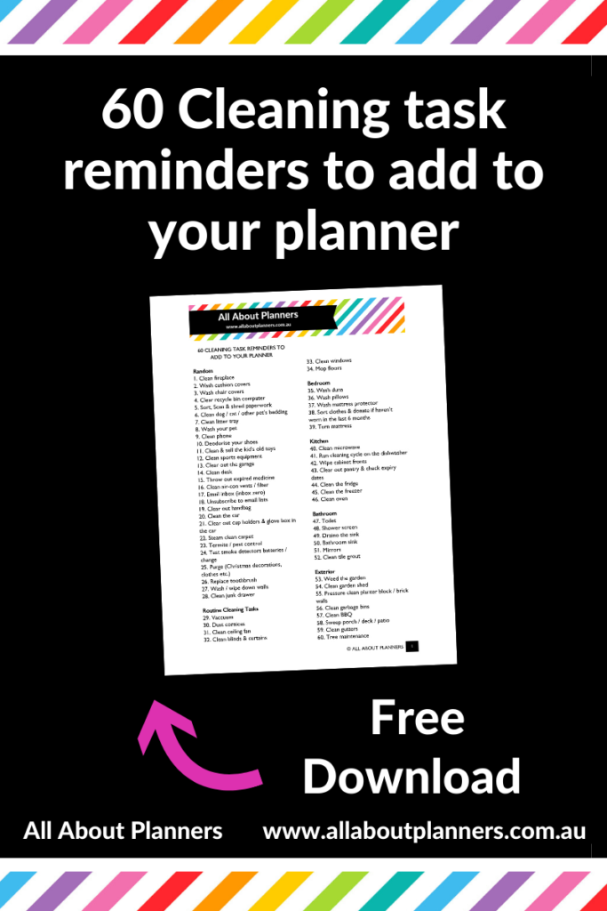 cleaning task reminders to add to your planner download free printable all about planners