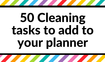 50 Cleaning task reminders to add to your planner