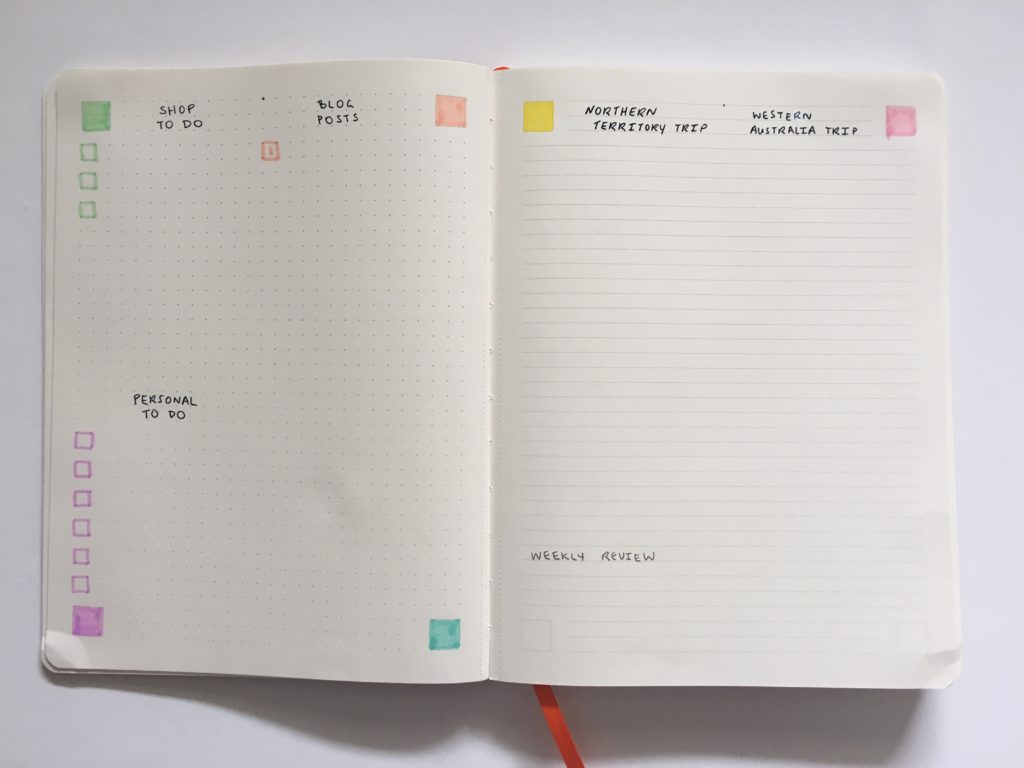 PAIPUR hybrid notebook weekly spread bullet journal dot grid lined notes list maker color coding pastel stabilo boss highlighters_04