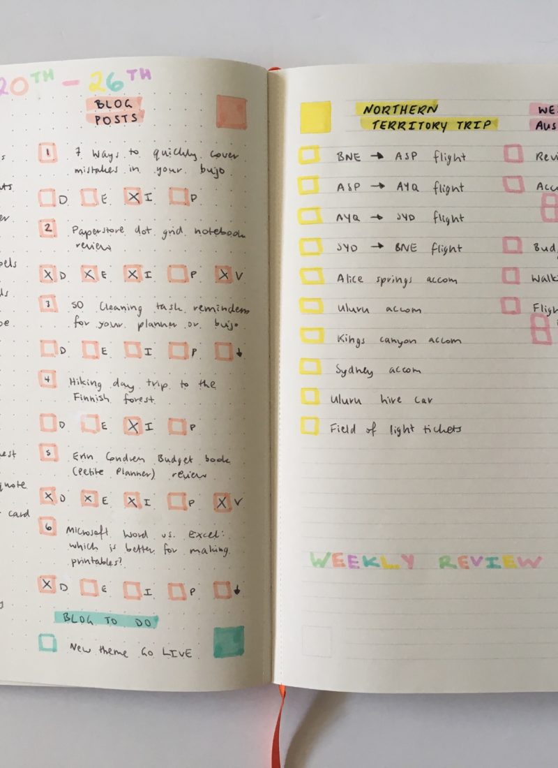 PAIPUR hybrid notebook weekly spread bullet journal dot grid lined notes list maker color coding pastel stabilo boss highlighters_07