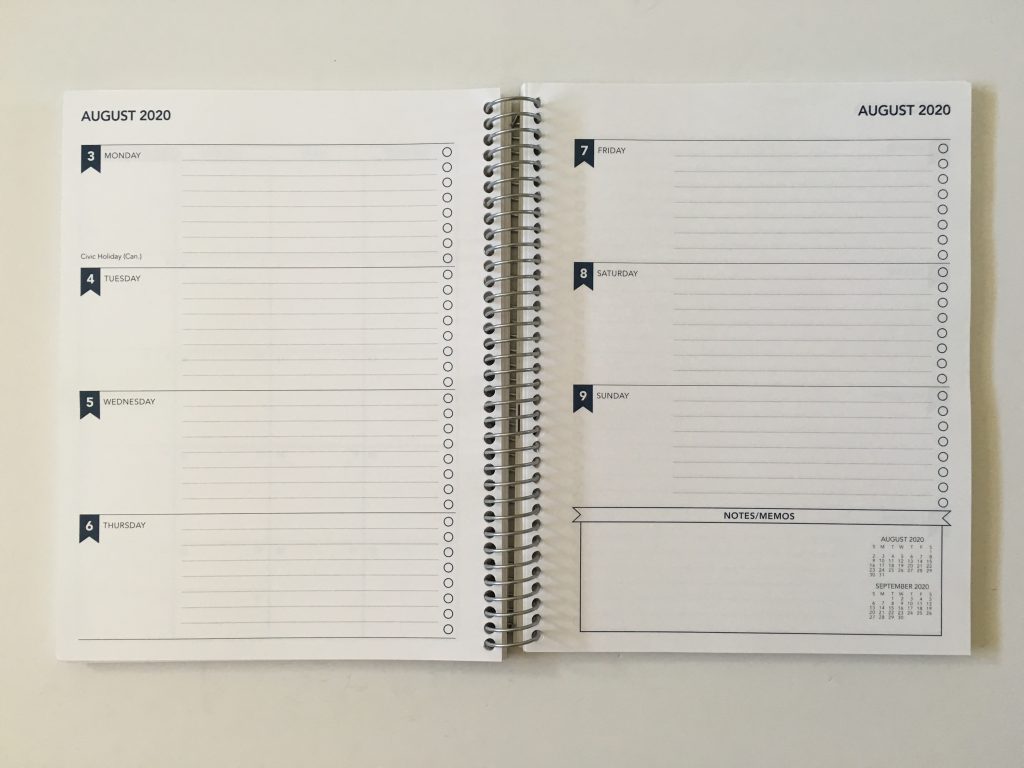 SHP Planner review horizontal weekly lined and unlined personalised custom cover simple minimalist colorful coil bound canadian alternative to plum paper erin condren_15