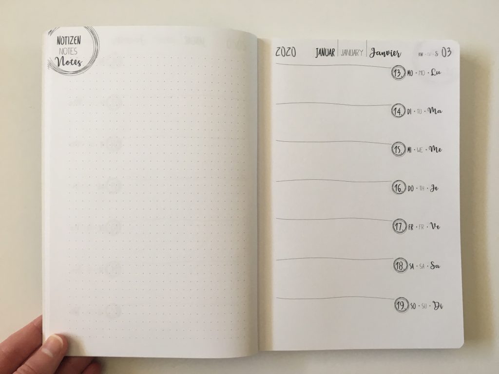 TED online diary agenda planner cross bullet journal horizontal weekly monday start creative decorative minimalist dot grid exam germany_09