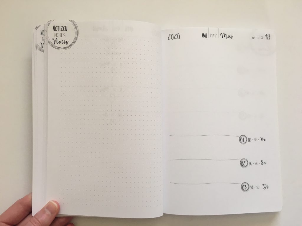 TED online diary agenda planner cross bullet journal horizontal weekly monday start creative decorative minimalist dot grid exam germany_12