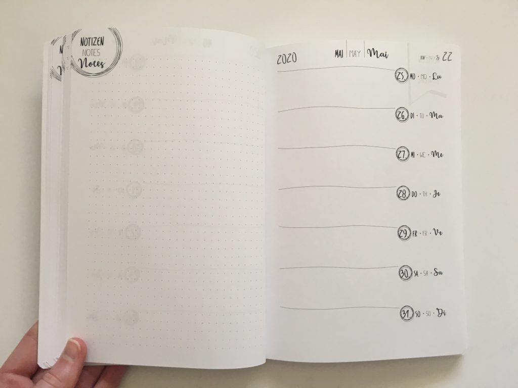TED online diary agenda planner cross bullet journal horizontal weekly monday start creative decorative minimalist dot grid exam germany_15