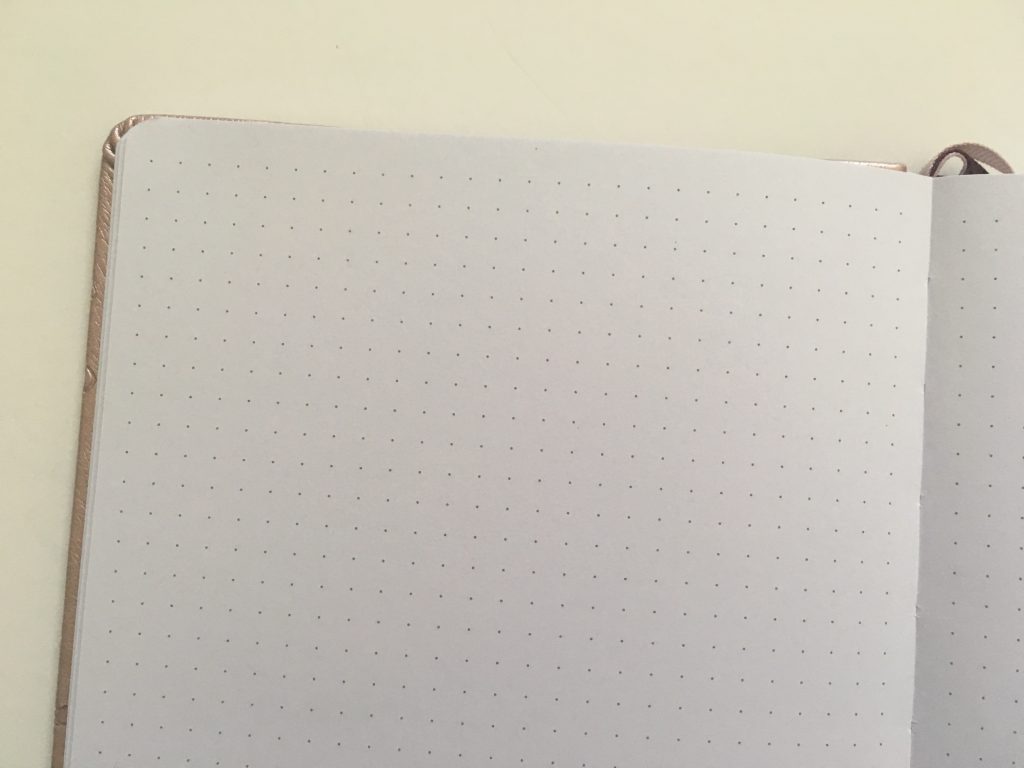clever fox dotted journal notebook review dot grid notebook sewn bound bright white paper rose gold cover affordable no ghosting bleed through paper_07