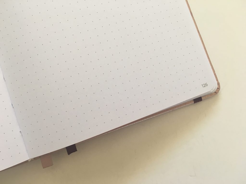 clever fox dotted journal notebook review dot grid notebook sewn bound bright white paper rose gold cover affordable no ghosting bleed through paper_08