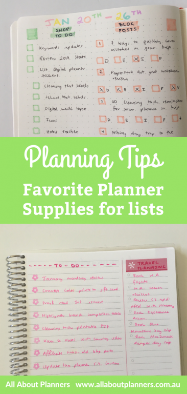 favorite planner supplies for making lists checklist weekly spread planning planner tips bullet journal bujo ideas inspiration gift list wish list shopping newbie