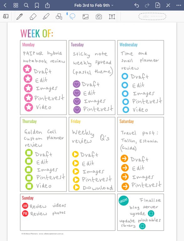 goodnotes digital planner how to use a printable in goodnotes for iPad tips inspiration ideas rainbow weekly_03