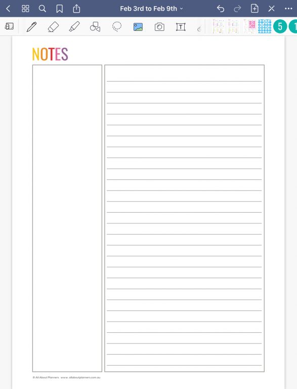 goodnotes digital planner how to use a printable in goodnotes for iPad tips inspiration ideas rainbow weekly_05