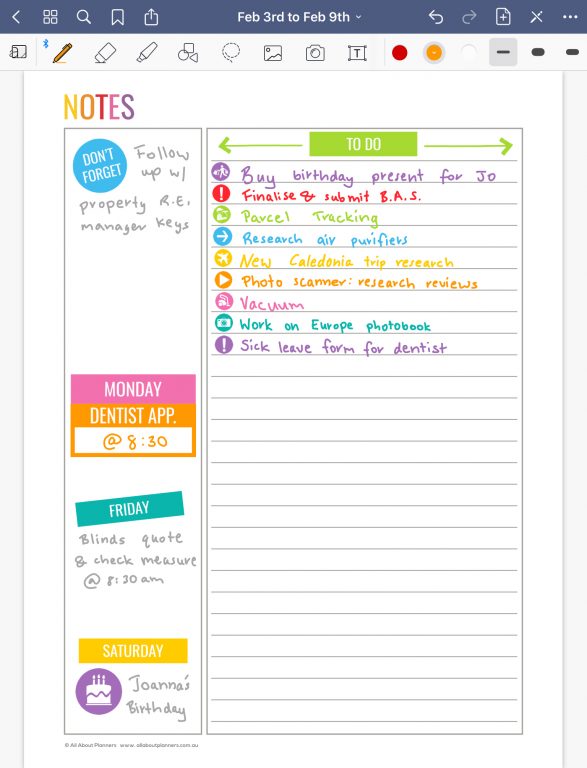 goodnotes digital planner how to use a printable in goodnotes for iPad tips inspiration ideas rainbow weekly_07