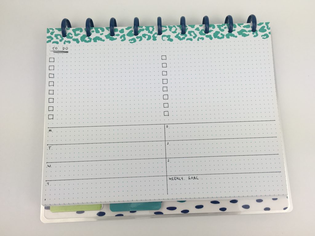 weekly spread large checklist to do list bullet journal 1 page landscape page orientation monday start happy notes book