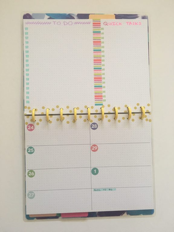 Happy Notes MAMBI weekly spread rainbow discbound washi tape simple minimalist color coding landscape page orientation rainbow quick easy weekly spread 1 page_02