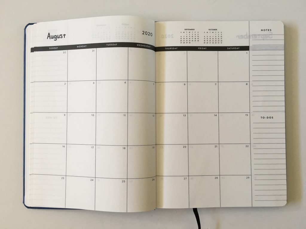 OTTO weekly planner review officeworks australia monday week start horizontal 1 page plus checklist notes sewn bound cheap 2 page monthly calendar pen testing aussie planner review_04