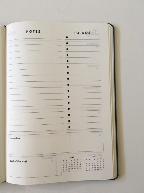 OTTO weekly planner review officeworks australia monday week start horizontal 1 page plus checklist notes sewn bound cheap 2 page monthly calendar pen testing aussie planner review_08