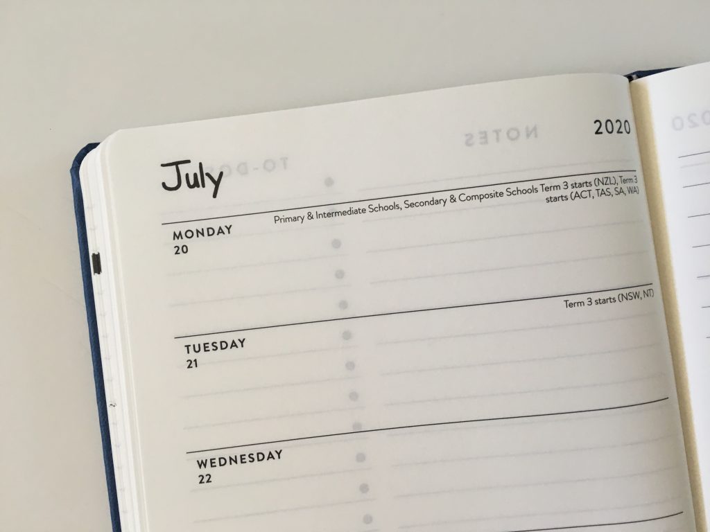 OTTO weekly planner review officeworks australia monday week start horizontal 1 page plus checklist notes sewn bound cheap 2 page monthly calendar pen testing aussie planner review_09