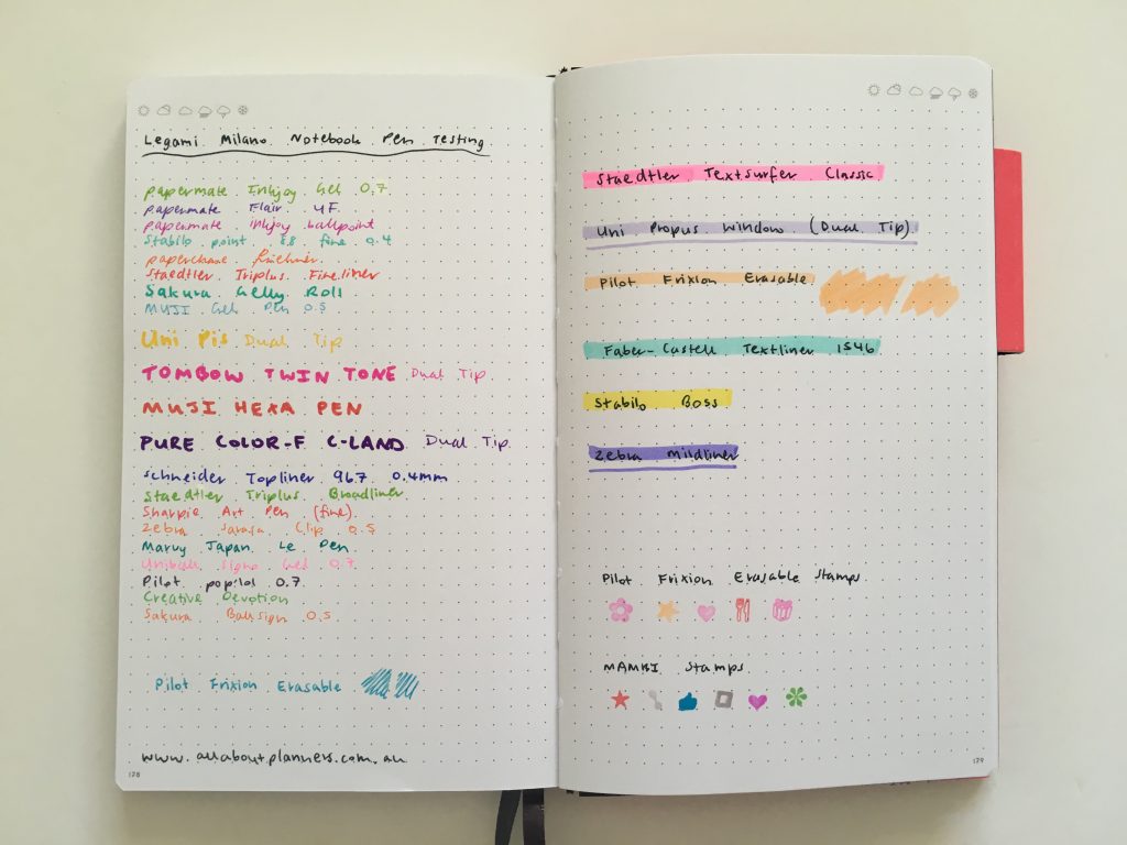 my legami milano dot grid notebook review pros and cons bright white paper pen testing numbered pages index 1 page monthly calendar bullet journal_14