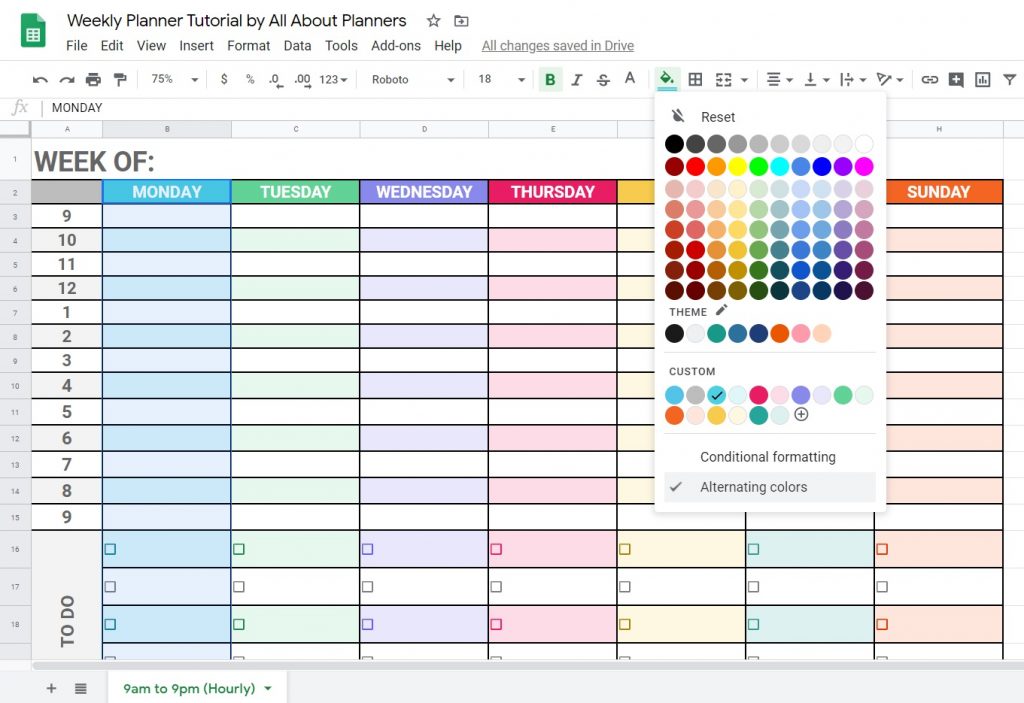 changing colors in google sheets tutorial how to alternating colors shaded rows color coded ombre theme quick tips tutorial free