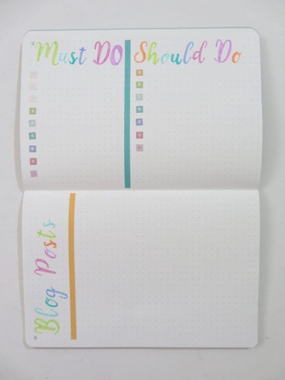 erin condren petite notebook dot grid journal weekly layout stencil rainbow pastel zebra mildliner milkliner ec weekly spread using stickers blogging checklist_02