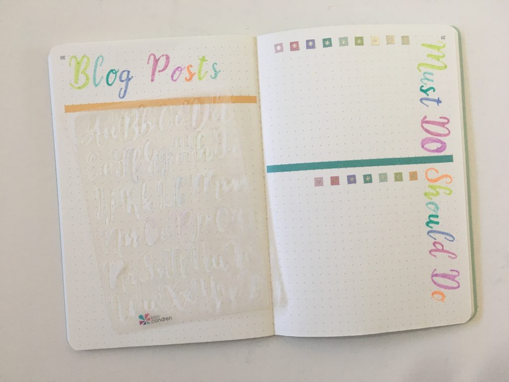 erin condren petite notebook dot grid journal weekly layout stencil rainbow pastel zebra mildliner milkliner ec weekly spread using stickers blogging checklist_03