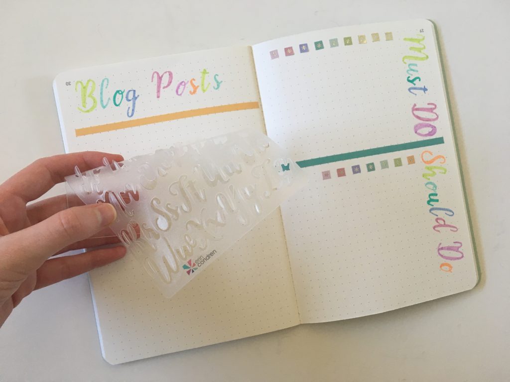 erin condren petite notebook dot grid journal weekly layout stencil rainbow pastel zebra mildliner milkliner ec weekly spread using stickers blogging checklist_04