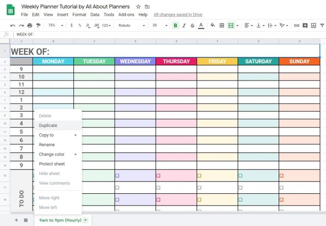 How To Make A Planner On Google Sheets