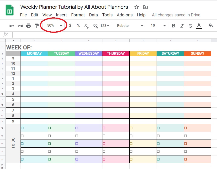 how to zoom in and out in google sheets