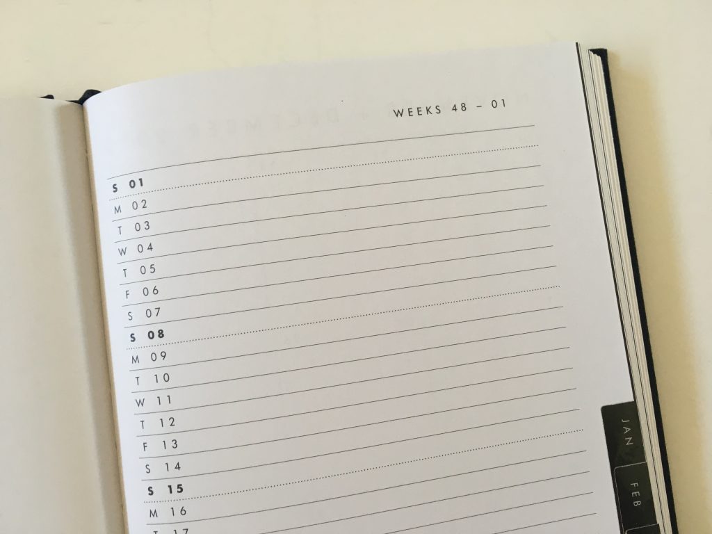 kikki k horizontal weekly planner review monday start lined unlined minimalist hardcover sewn bound 2 pages spread vertical list monthly calendar_09
