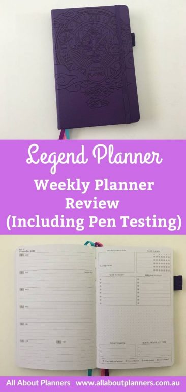 legend planner review weekly horizontal 1 page spread + checklist notes priority lined habit tracker dot grid functional minimalist monday week start undated dated