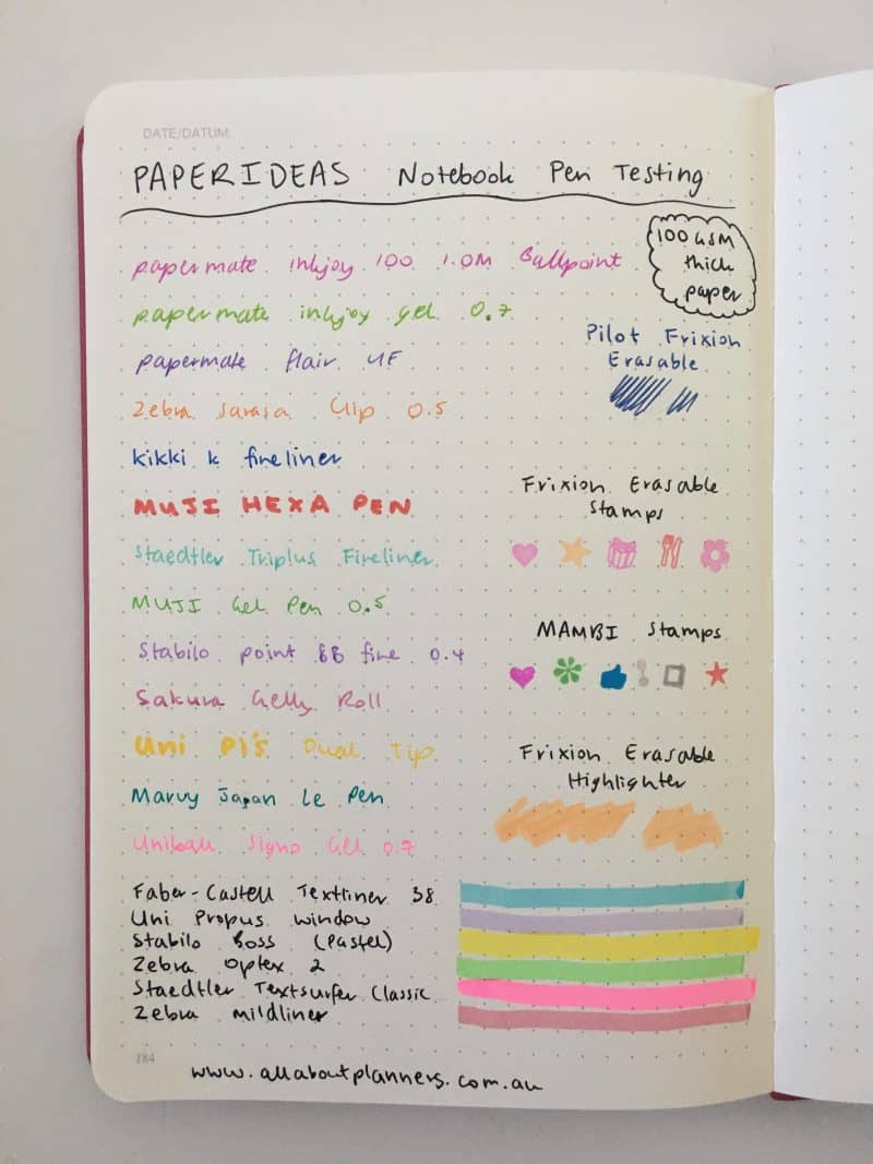 Paper Ideas Dot Grid Notebook Review & Pen Test (and comparison with ...