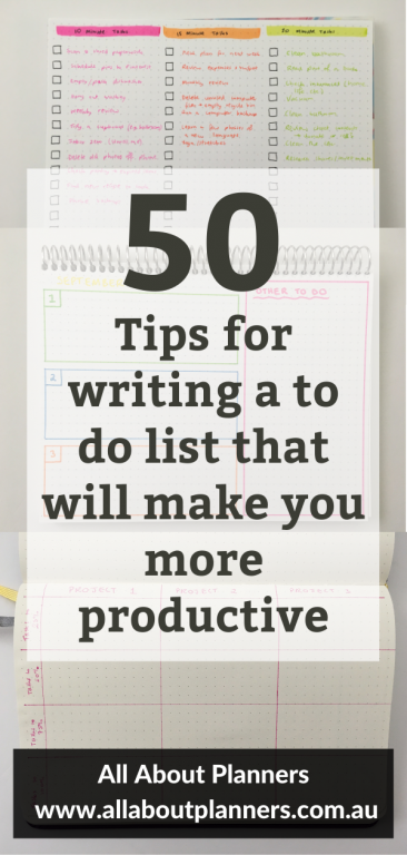 50 tips for writing a to do list that will make you more productive bullet journaling tips how to get the most out of your planner color coded list checklist layout ideas for your planner