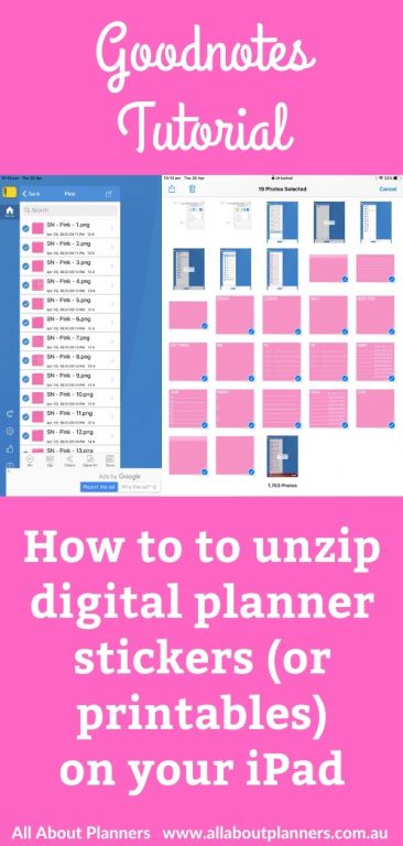 How to unzip files on an iPad Printables, Digital Planner Stickers tips instructions goodnotes app for planners tutorial digi planning