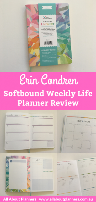 erin condren softbound life planner weekly spread review colorful rainbow kaleidoscope monday week start pen testing pros and cons