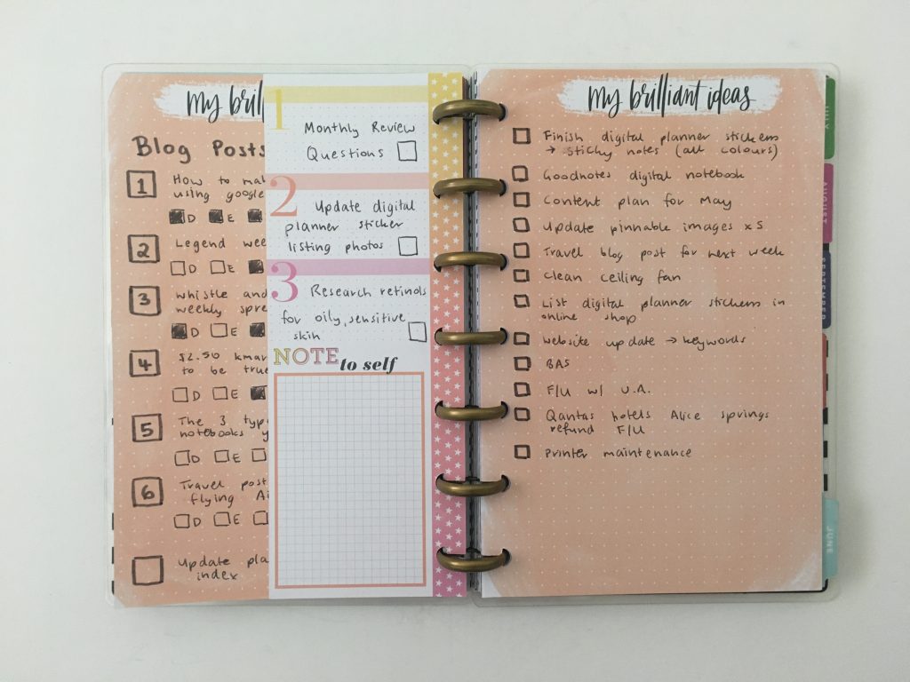 Create 365 Mini Happy Planner Fill Paper 4.5"x7" 40/Pkg-White Daily 