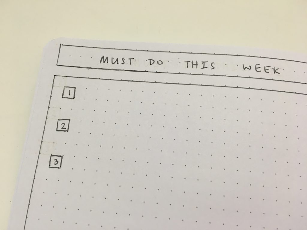 bullet journal top 3 to do list spread simple quick easy minimalist checklist bujo inspiration ideas