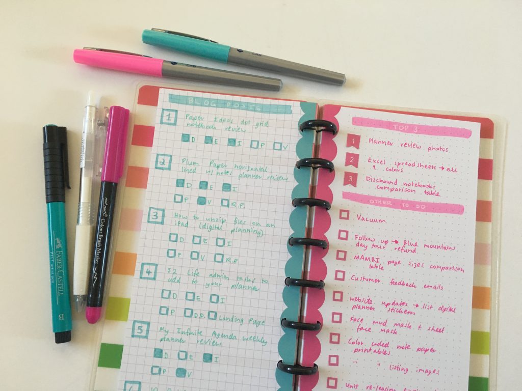 happy planner skinny classic half sheet weekly spread simple bullet journal graph dot grid paper_07