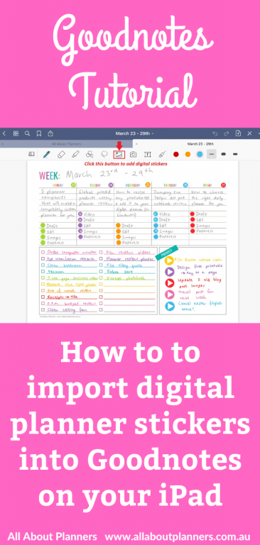 how to add digital planner stickers into goodnotes planning tips easy quick tutorial with screenshots instructions all about planners ipad