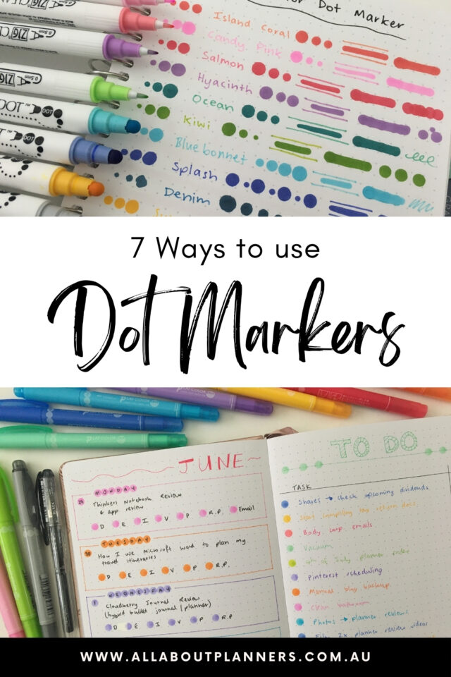 7 ways to use dot markers how to use dot markers inspiration page layout ideas tips monthly spread weekly color coding checklist ideas bullet journal
