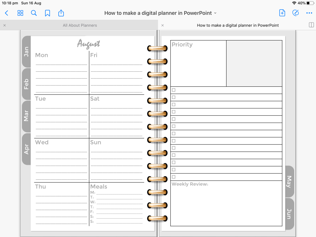 digital planner 2 page weekly spread dashboard layout all about planners