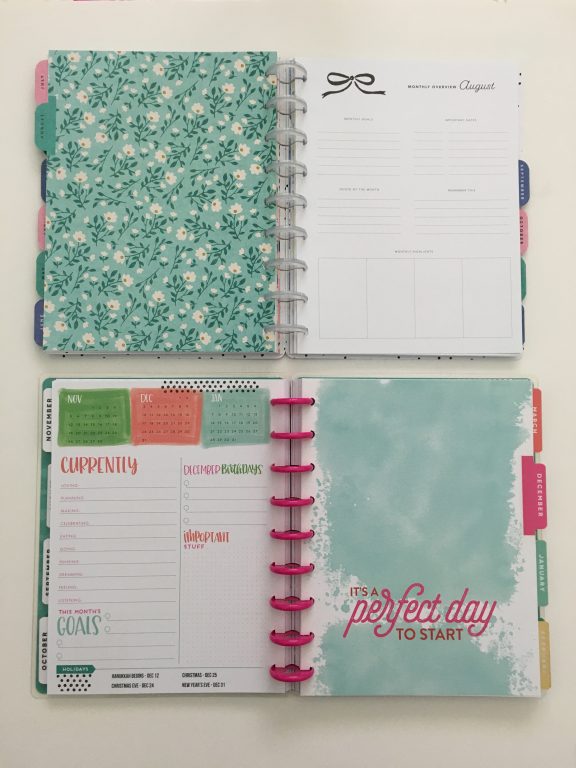 Maggie Holmes day to day planner discbound vertical weekly minimalist similar alternative to mambi happy planner floral_27