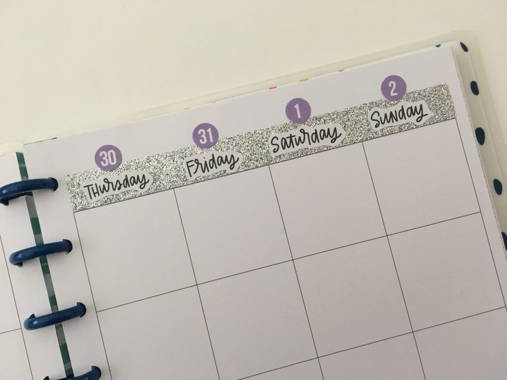 converting mambi happy planner monthly calendar into weekly dot marker glitter washi carpe diem sticker simple minimaliat_02