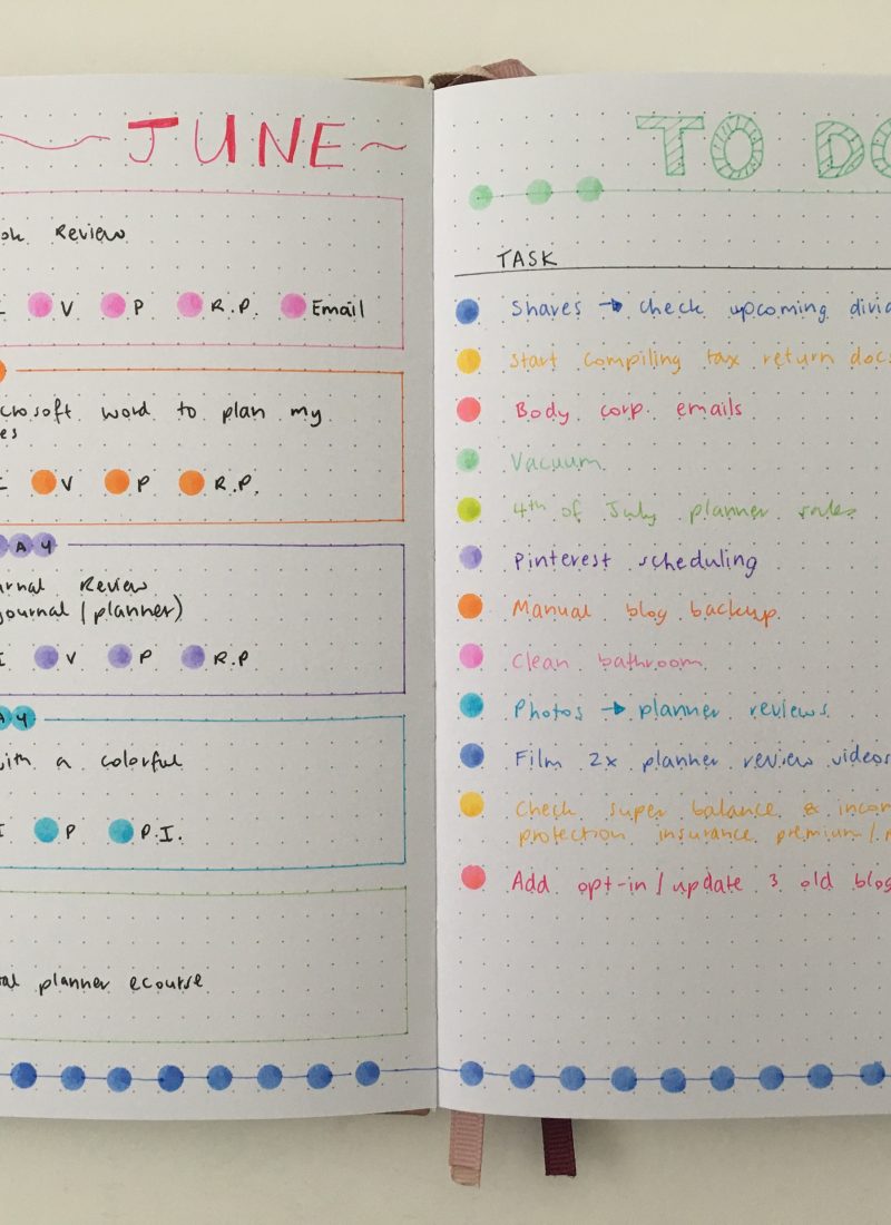 dot marker weekly spread in the clever fox notebook rainbow simple minimalist quick tombow play color dot markers quick